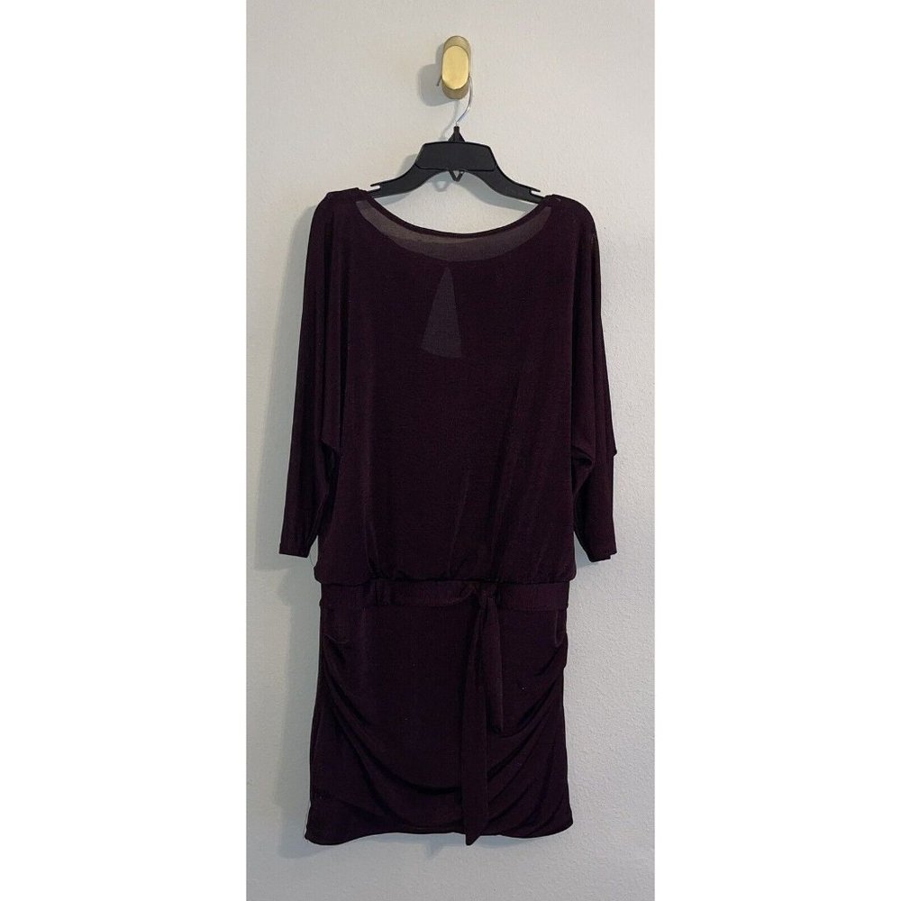 WHBM White House Black Market Slinky Metallic Shimmer Knit Dress Womens XS Wine